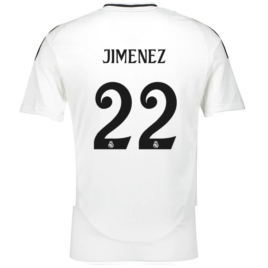 Gyermek Labdarúgás David Jimenez #22 Fehér Hazai Jersey 2024/25 Mez Póló Ing