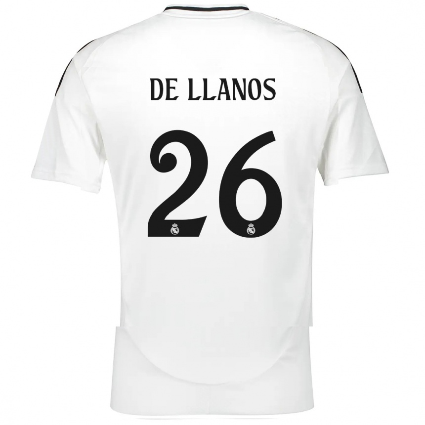 Gyermek Labdarúgás Hugo De Llanos #26 Fehér Hazai Jersey 2024/25 Mez Póló Ing