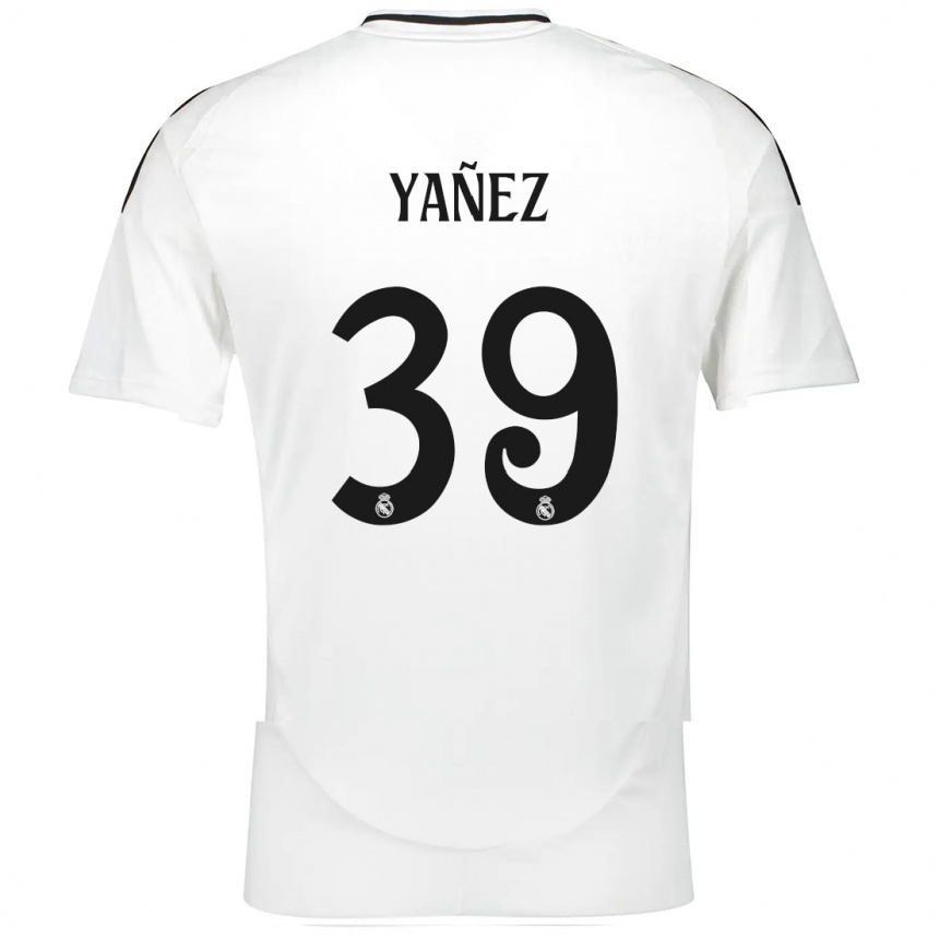 Gyermek Labdarúgás Daniel Yañez #39 Fehér Hazai Jersey 2024/25 Mez Póló Ing