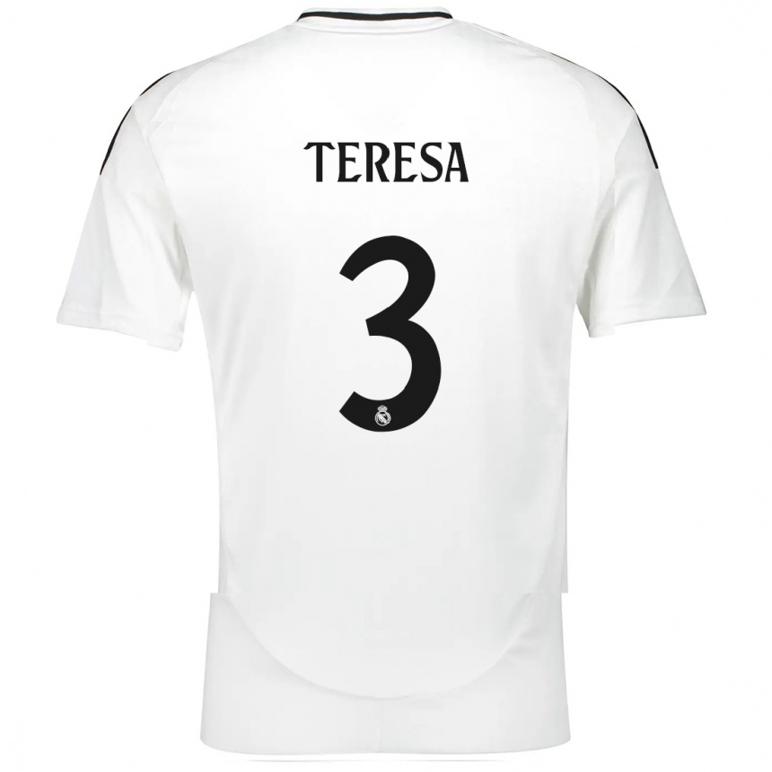 Gyermek Labdarúgás Teresa Abelleira #3 Fehér Hazai Jersey 2024/25 Mez Póló Ing