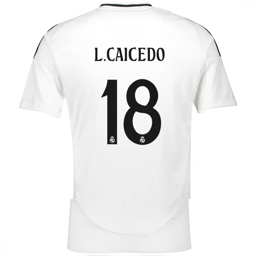 Gyermek Labdarúgás Linda Caicedo #18 Fehér Hazai Jersey 2024/25 Mez Póló Ing