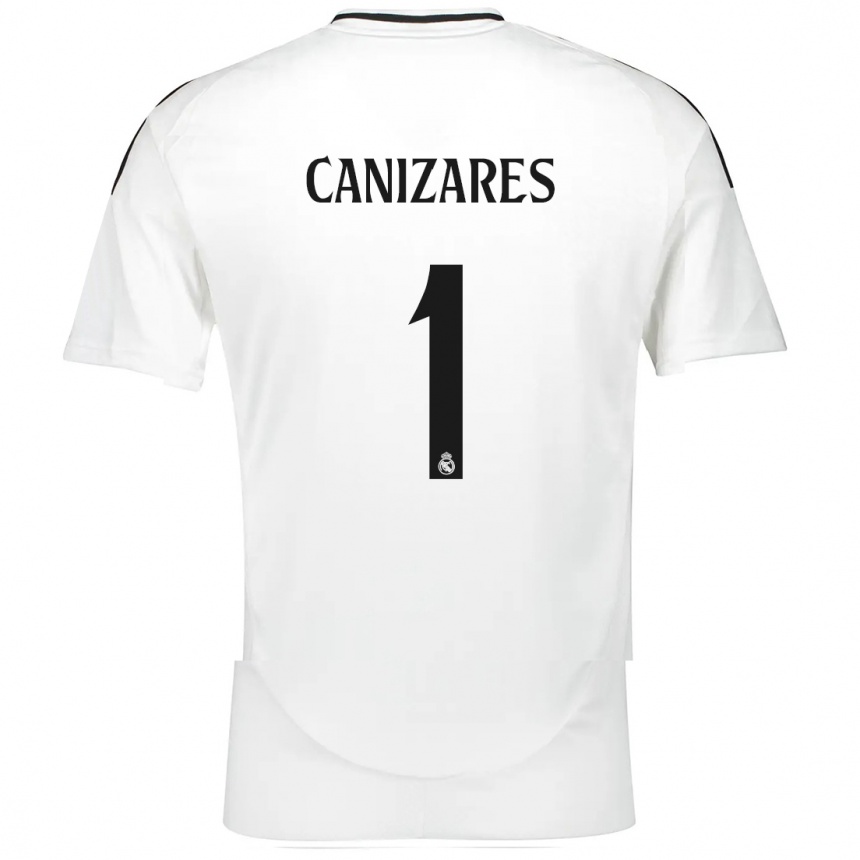 Gyermek Labdarúgás Lucas Cañizares #1 Fehér Hazai Jersey 2024/25 Mez Póló Ing