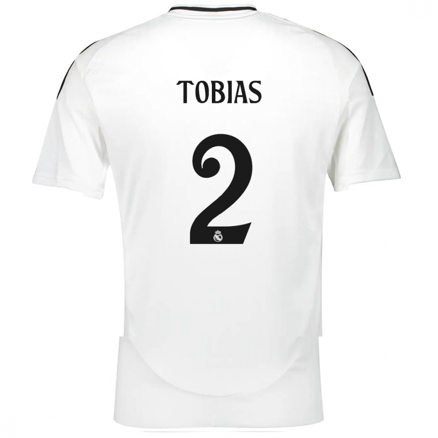 Gyermek Labdarúgás Vinícius Tobias #2 Fehér Hazai Jersey 2024/25 Mez Póló Ing