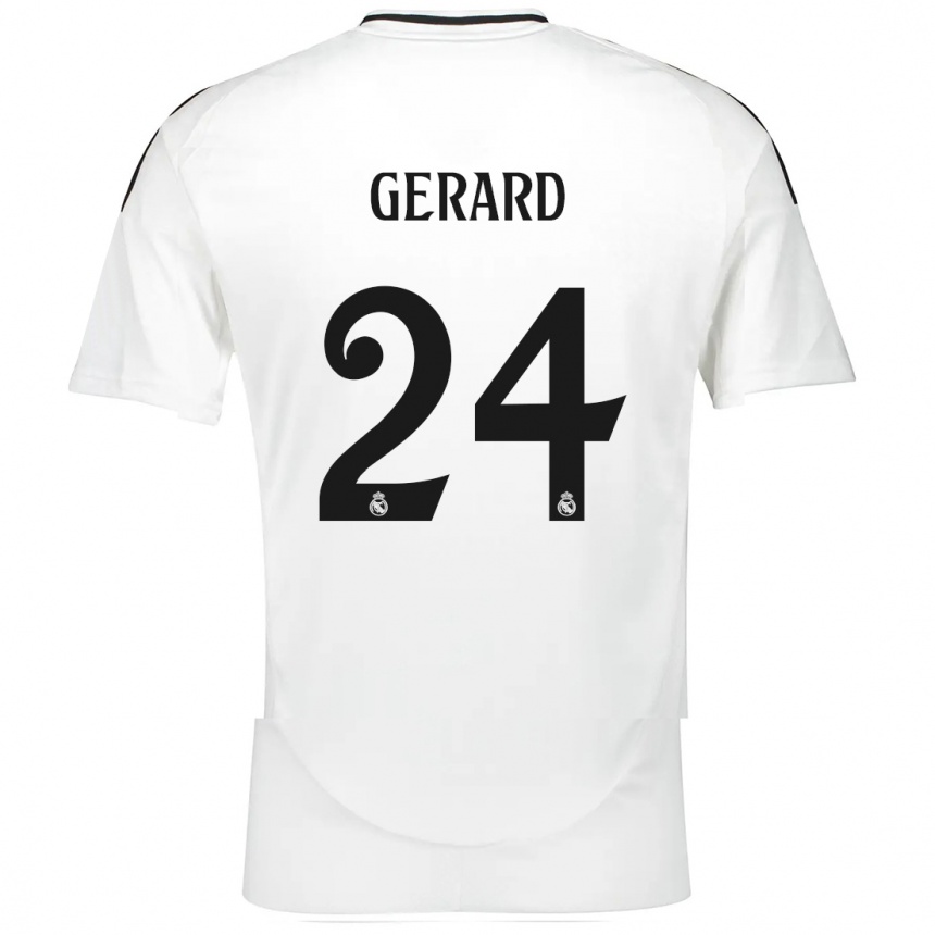 Gyermek Labdarúgás Meline Gerard #24 Fehér Hazai Jersey 2024/25 Mez Póló Ing