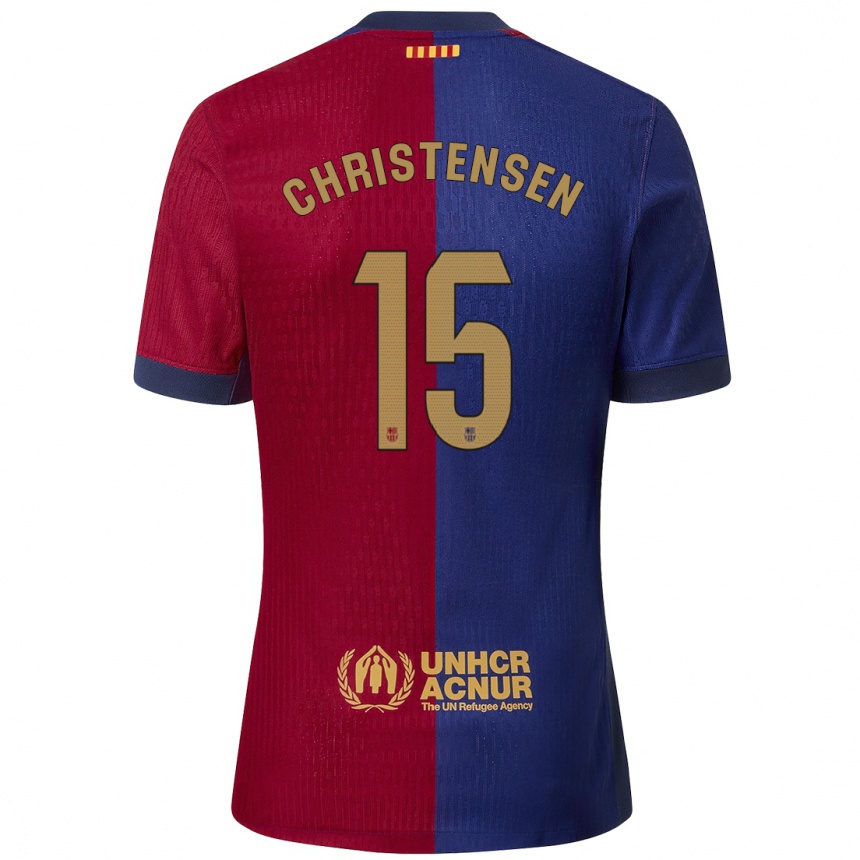 Gyermek Labdarúgás Andreas Christensen #15 Kék Piros Hazai Jersey 2024/25 Mez Póló Ing