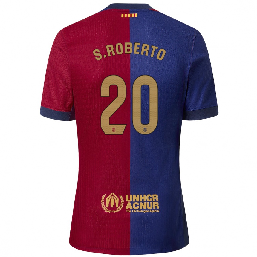 Gyermek Labdarúgás Sergi Roberto #20 Kék Piros Hazai Jersey 2024/25 Mez Póló Ing