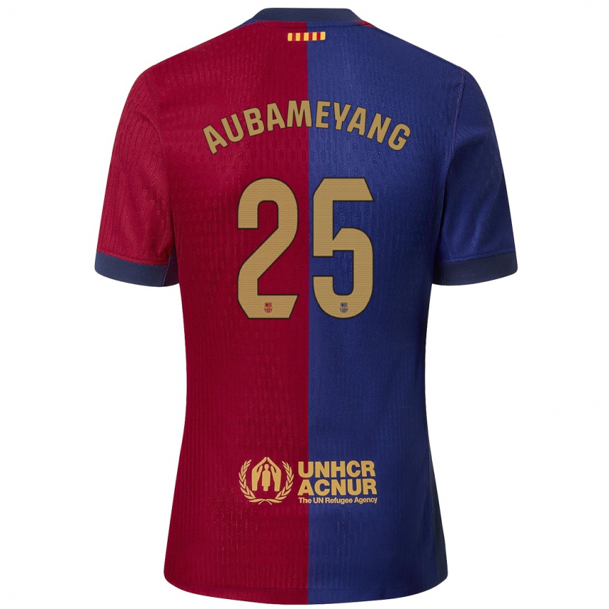 Gyermek Labdarúgás Pierre Emerick Aubameyang #25 Kék Piros Hazai Jersey 2024/25 Mez Póló Ing