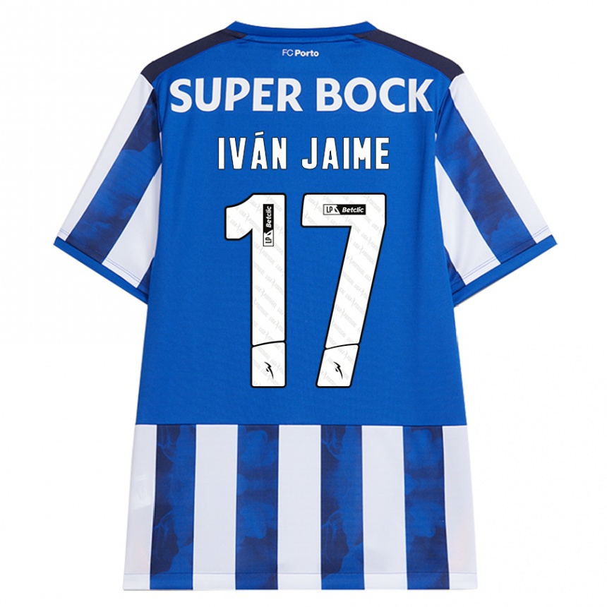 Gyermek Labdarúgás Iván Jaime #17 Kék Fehér Hazai Jersey 2024/25 Mez Póló Ing