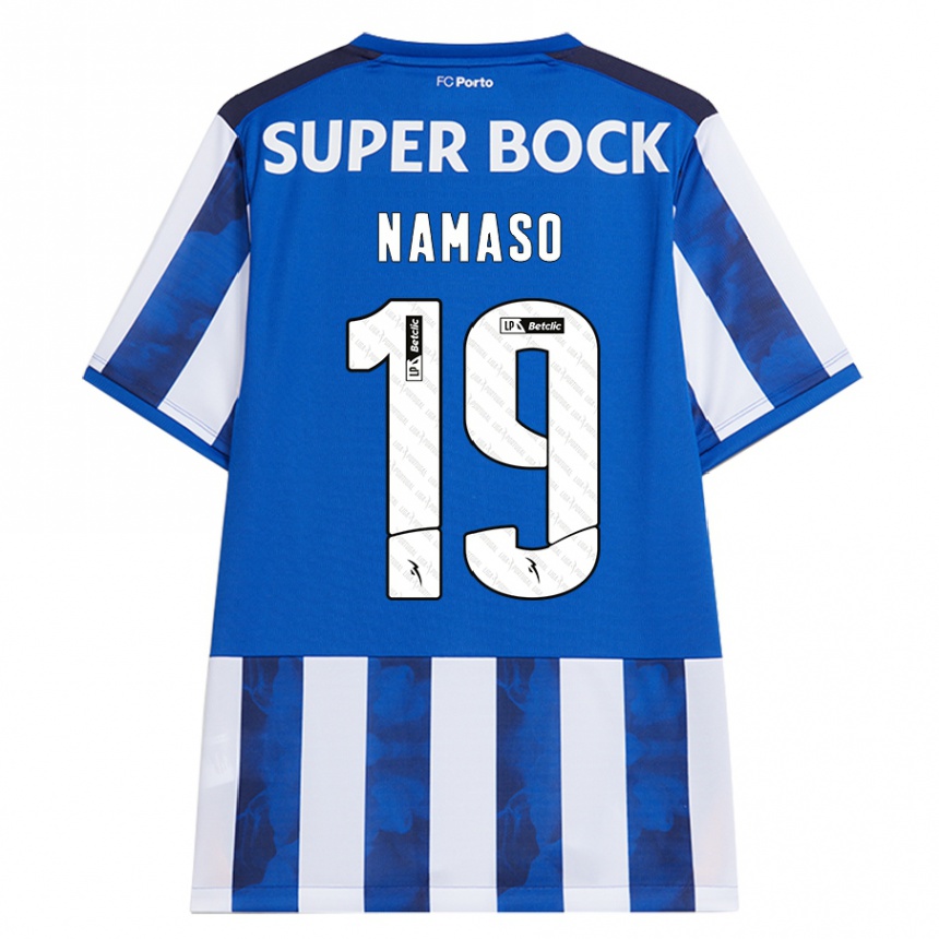 Gyermek Labdarúgás Danny Namaso #19 Kék Fehér Hazai Jersey 2024/25 Mez Póló Ing