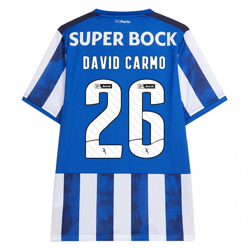 Gyermek Labdarúgás David Carmo #26 Kék Fehér Hazai Jersey 2024/25 Mez Póló Ing