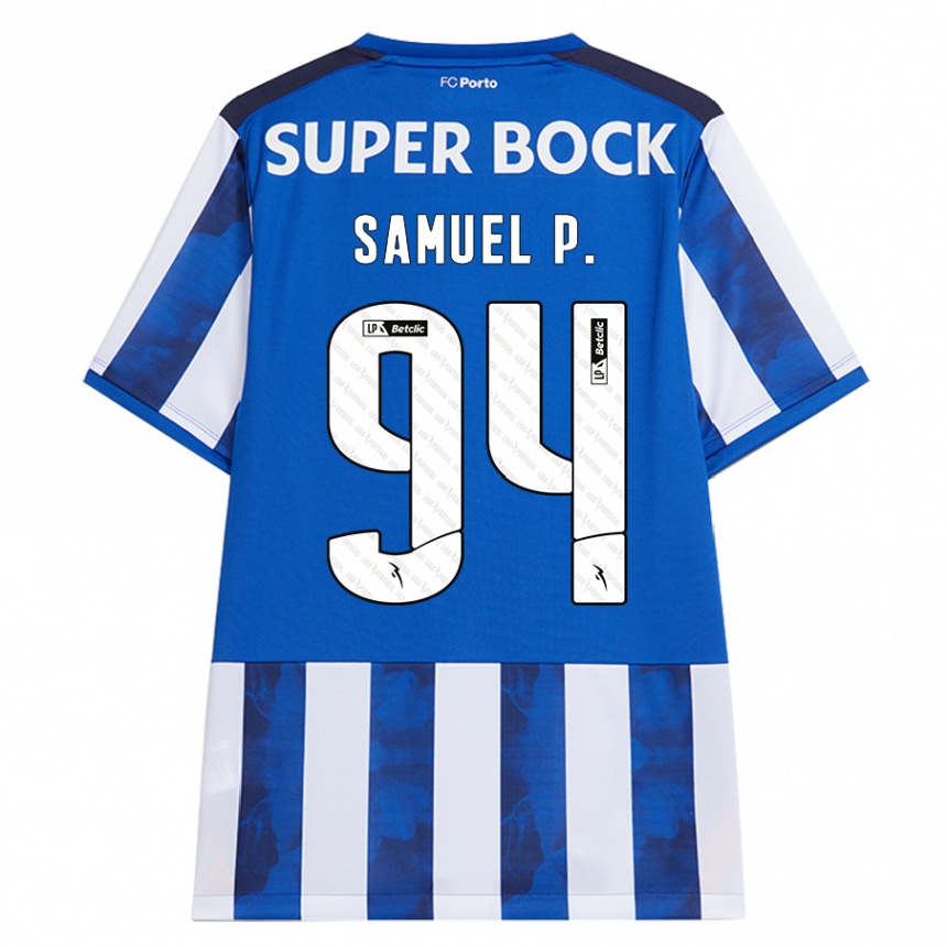 Gyermek Labdarúgás Samuel #94 Kék Fehér Hazai Jersey 2024/25 Mez Póló Ing