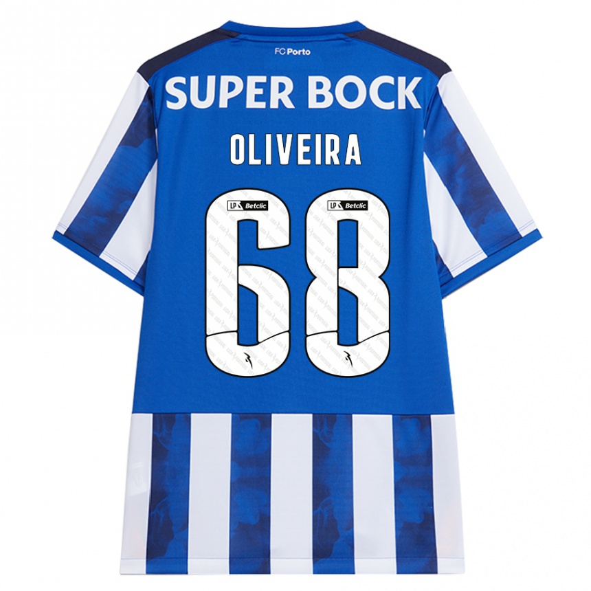 Gyermek Labdarúgás André Oliveira #68 Kék Fehér Hazai Jersey 2024/25 Mez Póló Ing