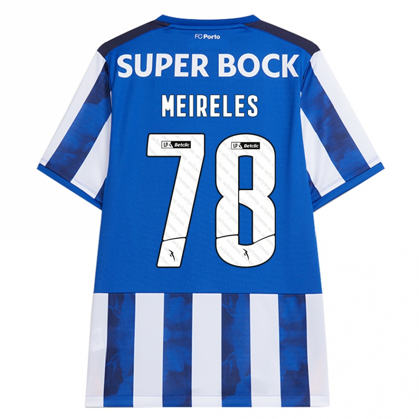 Gyermek Labdarúgás Jorge Meireles #78 Kék Fehér Hazai Jersey 2024/25 Mez Póló Ing