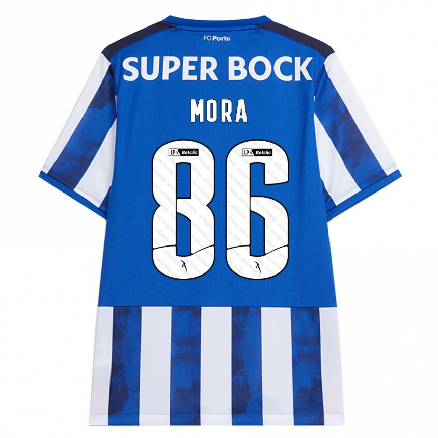 Gyermek Labdarúgás Rodrigo Mora #86 Kék Fehér Hazai Jersey 2024/25 Mez Póló Ing