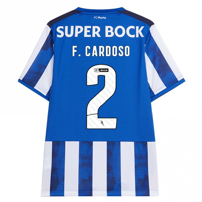 Gyermek Labdarúgás Fabio Cardoso #2 Kék Fehér Hazai Jersey 2024/25 Mez Póló Ing