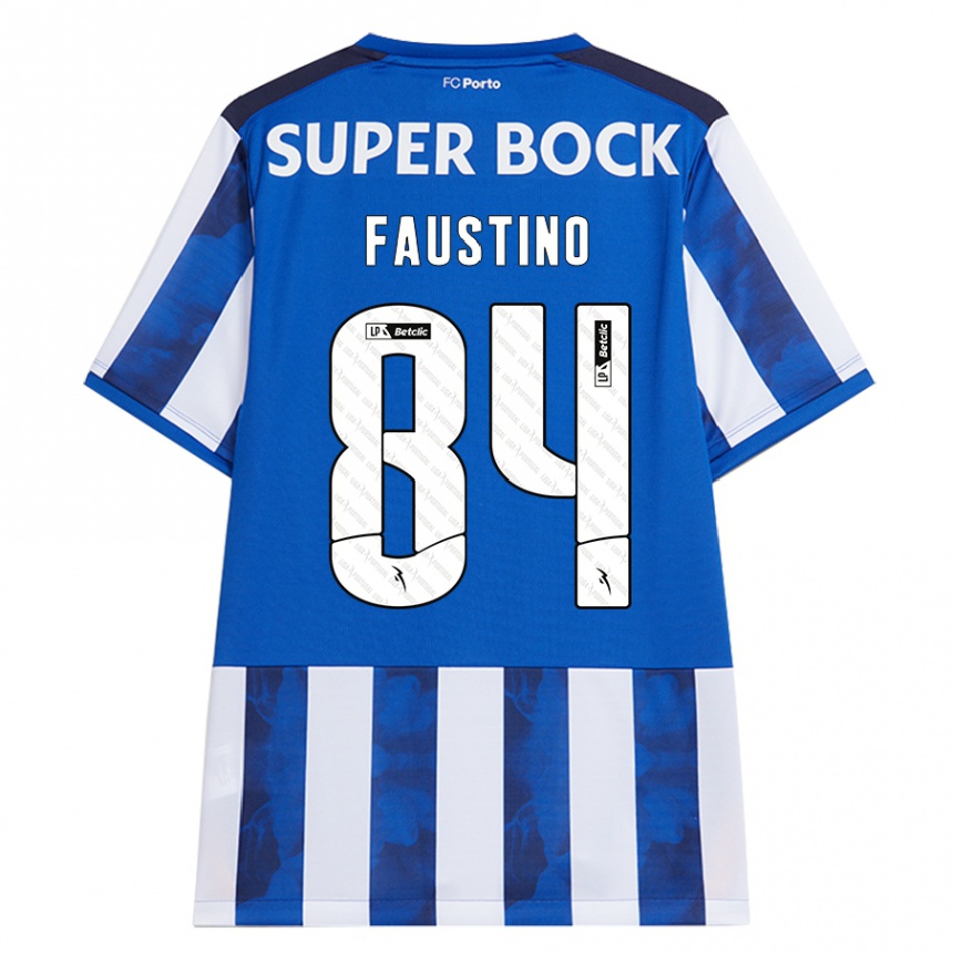 Gyermek Labdarúgás Levi Faustino #84 Kék Fehér Hazai Jersey 2024/25 Mez Póló Ing