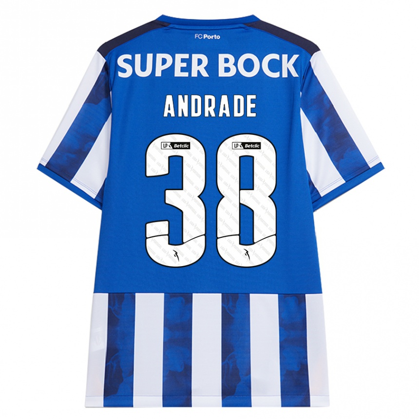 Gyermek Labdarúgás Fernando Andrade #38 Kék Fehér Hazai Jersey 2024/25 Mez Póló Ing