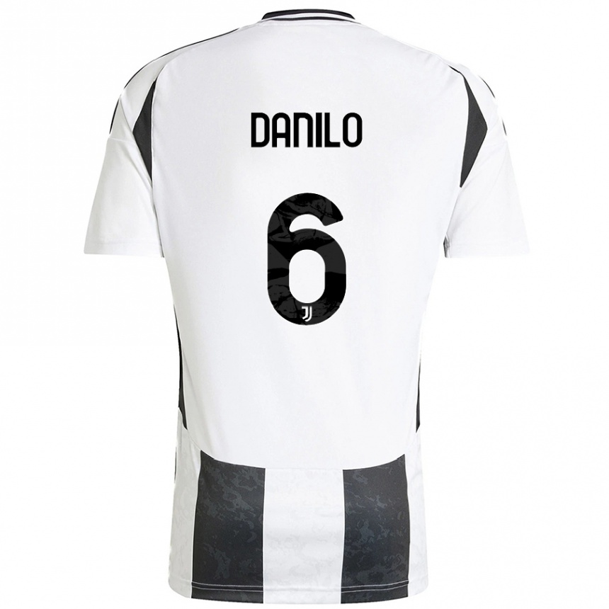 Gyermek Labdarúgás Danilo #6 Fehér Fekete Hazai Jersey 2024/25 Mez Póló Ing