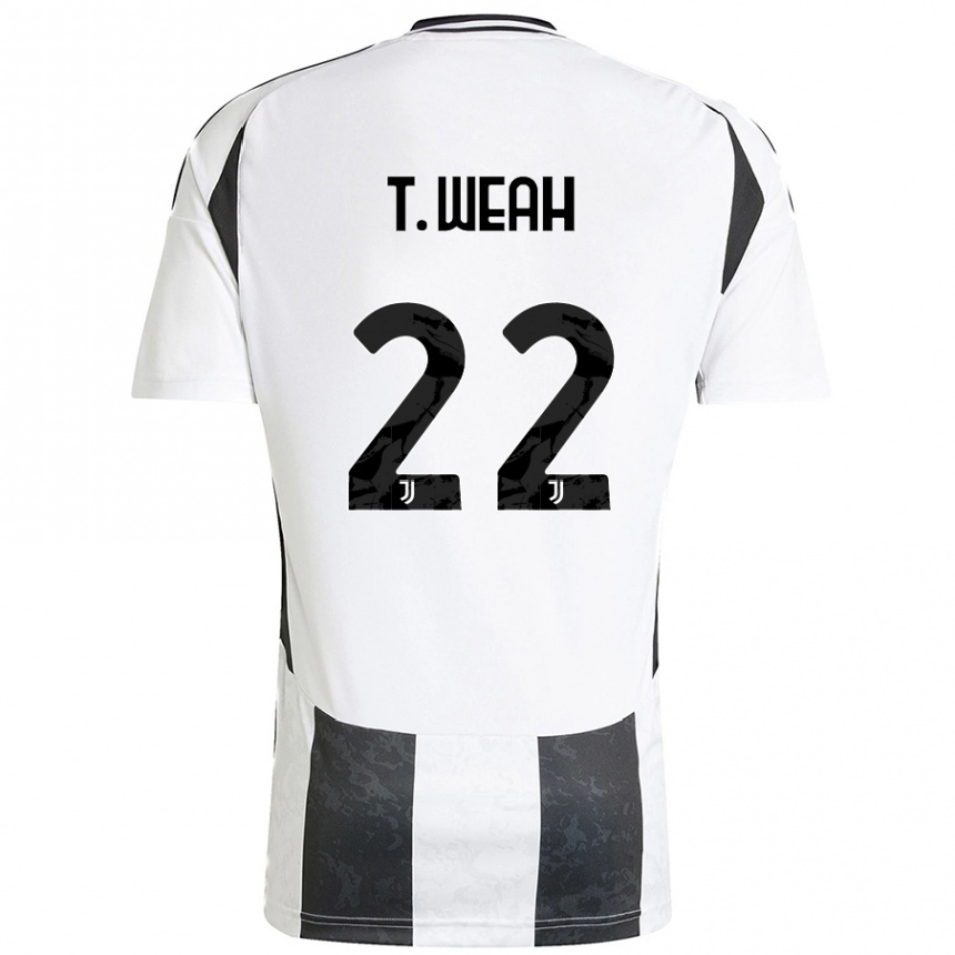 Gyermek Labdarúgás Timothy Weah #22 Fehér Fekete Hazai Jersey 2024/25 Mez Póló Ing