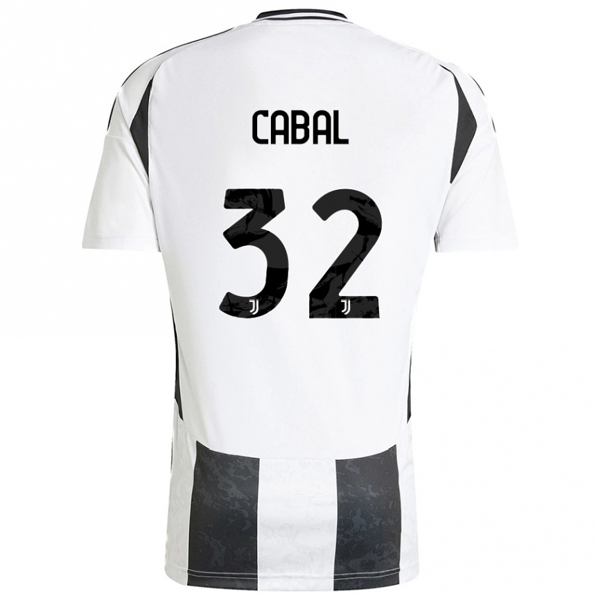 Gyermek Labdarúgás Juan Cabal #32 Fehér Fekete Hazai Jersey 2024/25 Mez Póló Ing