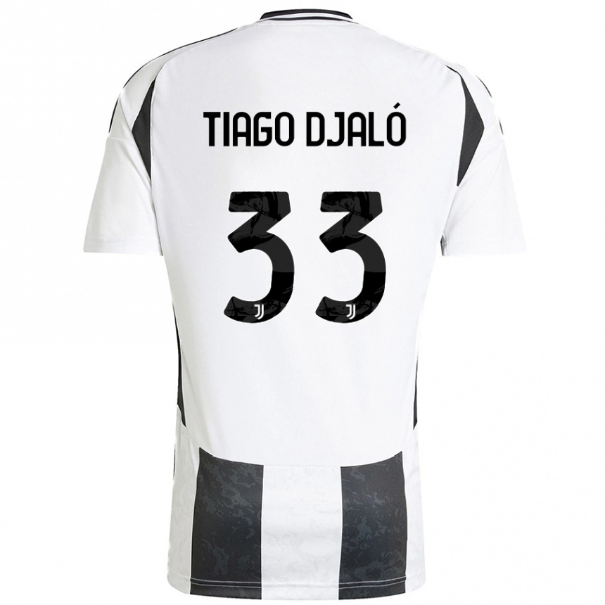 Gyermek Labdarúgás Tiago Djaló #33 Fehér Fekete Hazai Jersey 2024/25 Mez Póló Ing