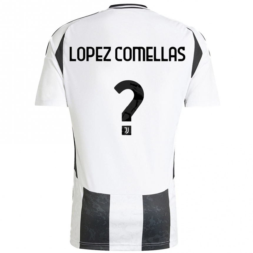 Gyermek Labdarúgás Ivan Lopez Comellas #0 Fehér Fekete Hazai Jersey 2024/25 Mez Póló Ing