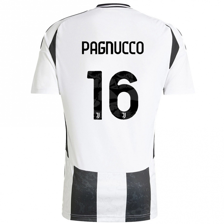 Gyermek Labdarúgás Filippo Pagnucco #16 Fehér Fekete Hazai Jersey 2024/25 Mez Póló Ing