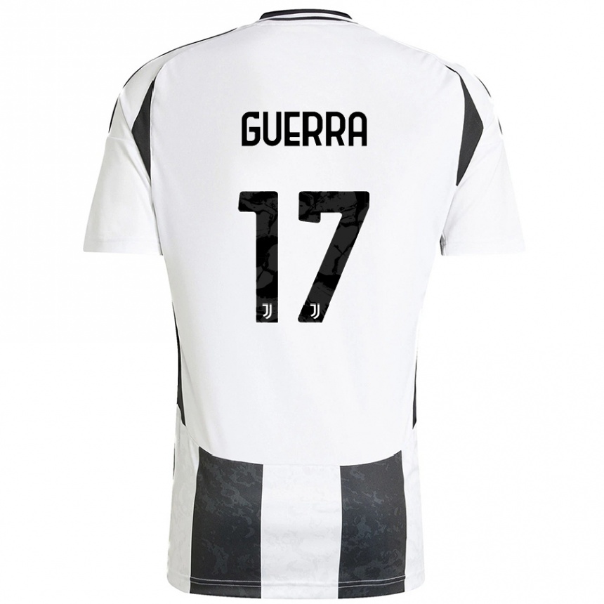 Gyermek Labdarúgás Simone Guerra #17 Fehér Fekete Hazai Jersey 2024/25 Mez Póló Ing