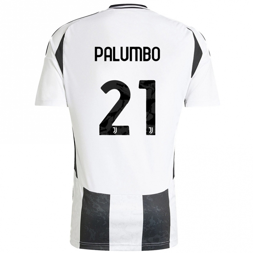 Gyermek Labdarúgás Martin Palumbo #21 Fehér Fekete Hazai Jersey 2024/25 Mez Póló Ing