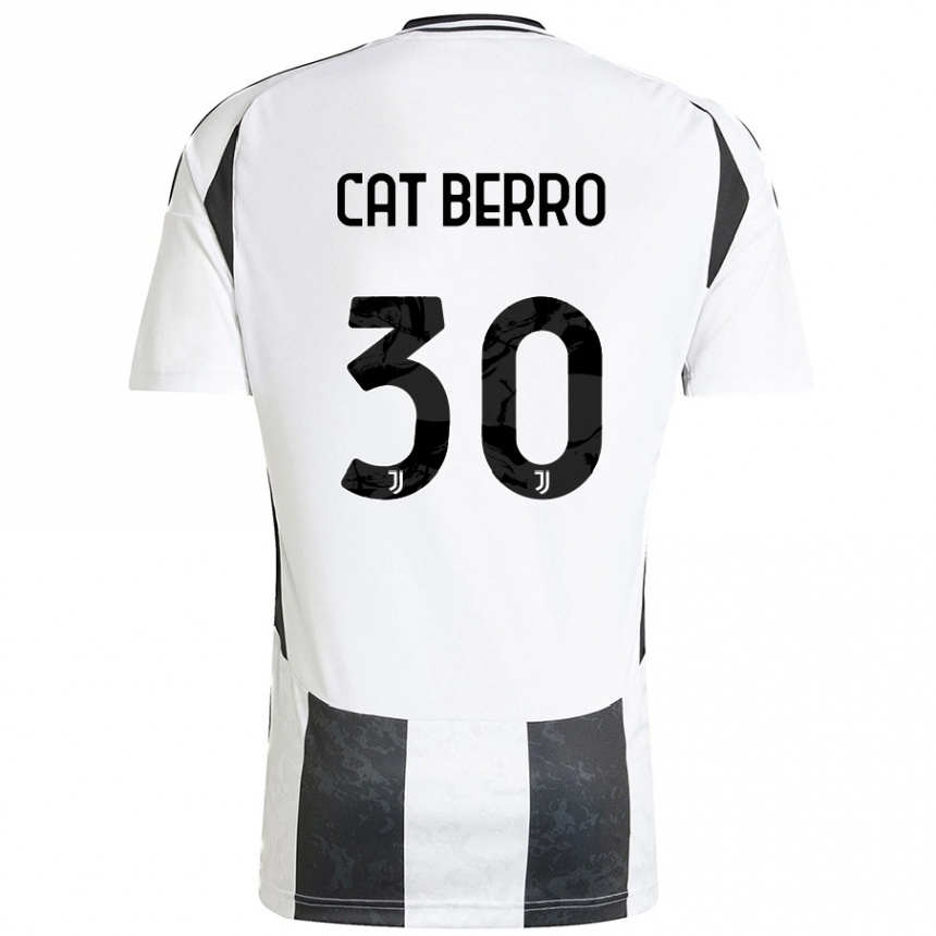 Gyermek Labdarúgás Simone Cat Berro #30 Fehér Fekete Hazai Jersey 2024/25 Mez Póló Ing