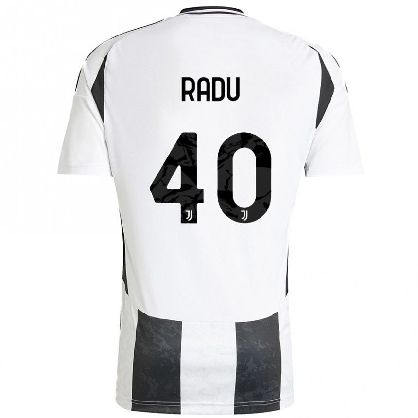 Gyermek Labdarúgás Riccardo Radu #40 Fehér Fekete Hazai Jersey 2024/25 Mez Póló Ing