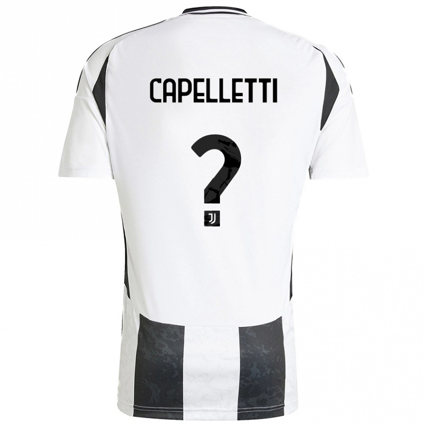 Gyermek Labdarúgás Alessia Capelletti #0 Fehér Fekete Hazai Jersey 2024/25 Mez Póló Ing