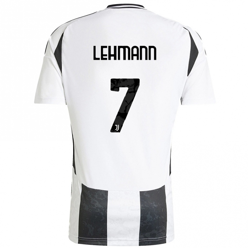 Gyermek Labdarúgás Alisha Lehmann #7 Fehér Fekete Hazai Jersey 2024/25 Mez Póló Ing