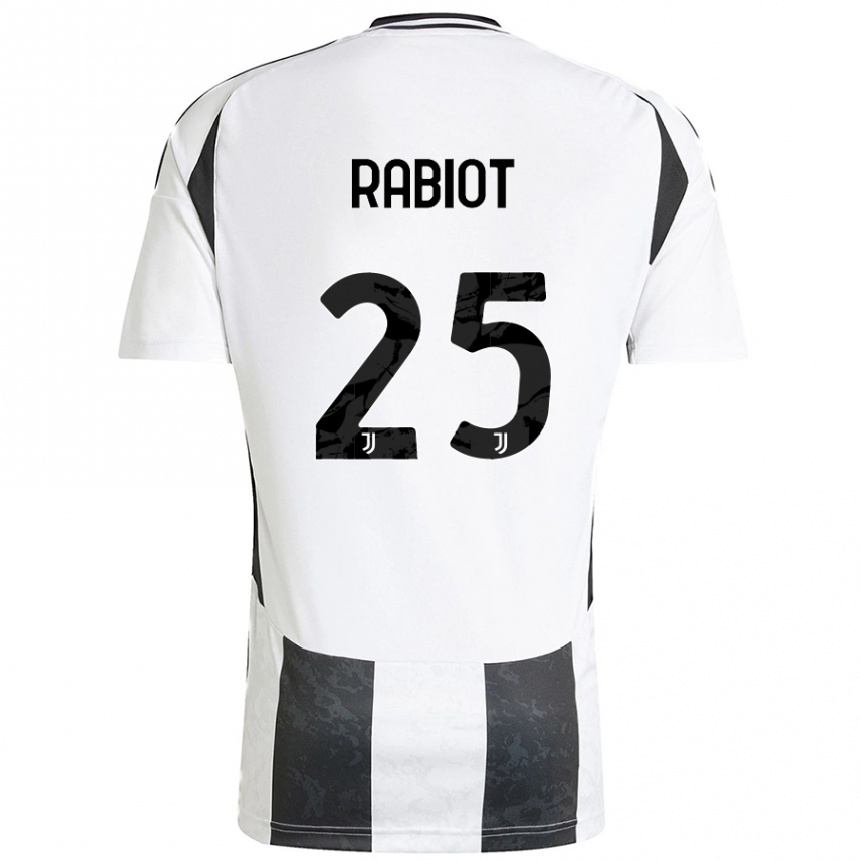 Gyermek Labdarúgás Adrien Rabiot #25 Fehér Fekete Hazai Jersey 2024/25 Mez Póló Ing