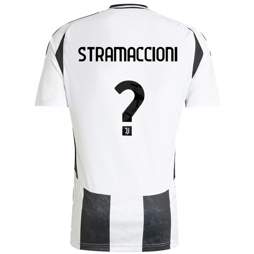 Gyermek Labdarúgás Diego Stramaccioni #0 Fehér Fekete Hazai Jersey 2024/25 Mez Póló Ing