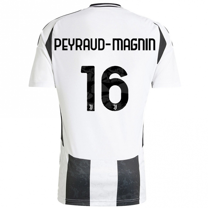 Gyermek Labdarúgás Pauline Peyraud-Magnin #16 Fehér Fekete Hazai Jersey 2024/25 Mez Póló Ing