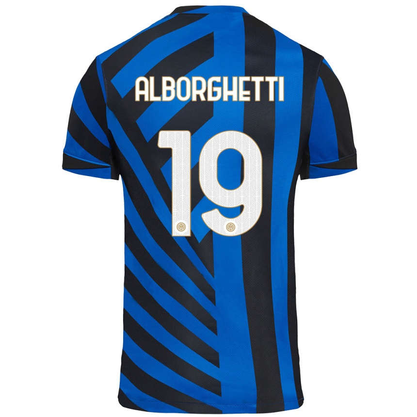 Gyermek Labdarúgás Lisa Alborghetti #19 Kék Fekete Hazai Jersey 2024/25 Mez Póló Ing