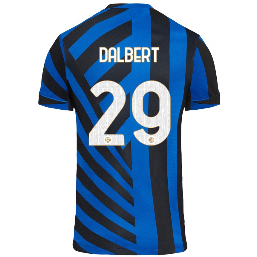 Gyermek Labdarúgás Dalbert #29 Kék Fekete Hazai Jersey 2024/25 Mez Póló Ing