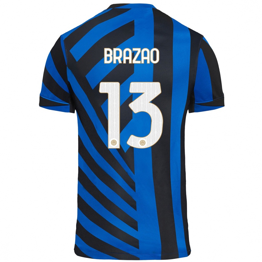 Gyermek Labdarúgás Gabriel Brazao #13 Kék Fekete Hazai Jersey 2024/25 Mez Póló Ing