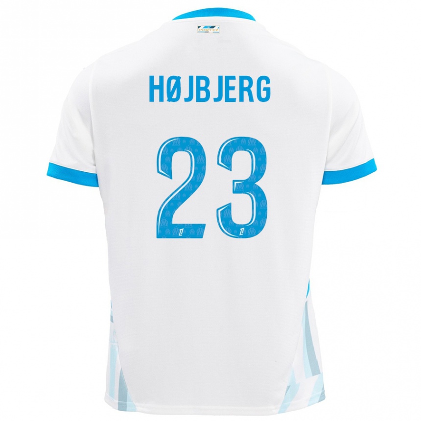 Gyermek Labdarúgás Pierre Emile Hojbjerg #23 Fehér Ég Kék Hazai Jersey 2024/25 Mez Póló Ing