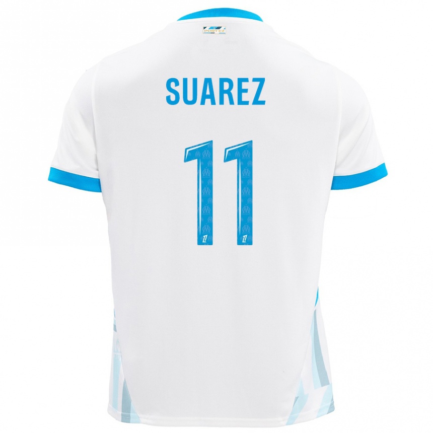 Gyermek Labdarúgás Luis Suarez #11 Fehér Ég Kék Hazai Jersey 2024/25 Mez Póló Ing