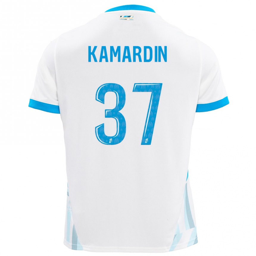 Gyermek Labdarúgás Aaron Kamardin #37 Fehér Ég Kék Hazai Jersey 2024/25 Mez Póló Ing