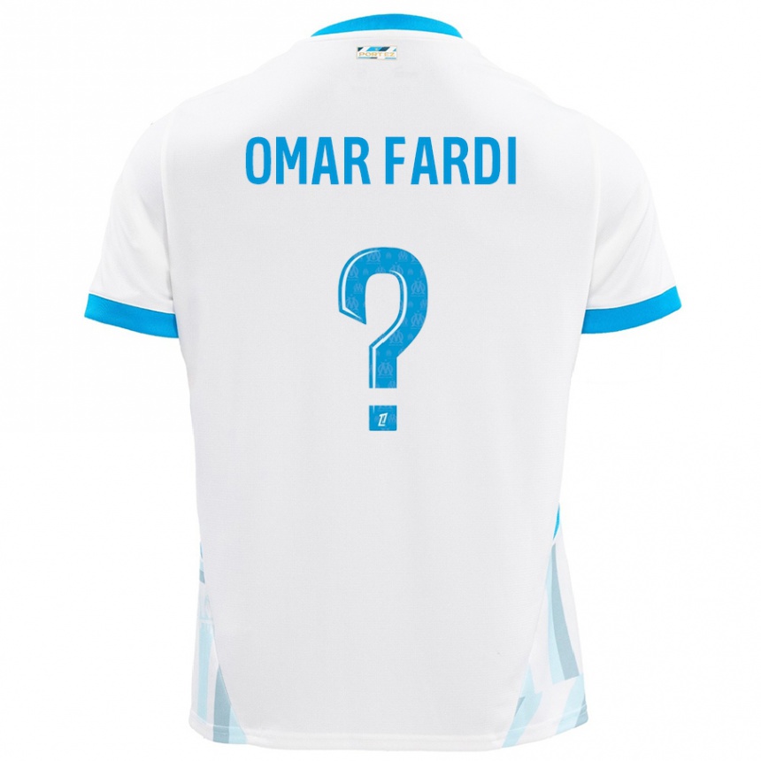 Gyermek Labdarúgás El Omar Fardi #0 Fehér Ég Kék Hazai Jersey 2024/25 Mez Póló Ing