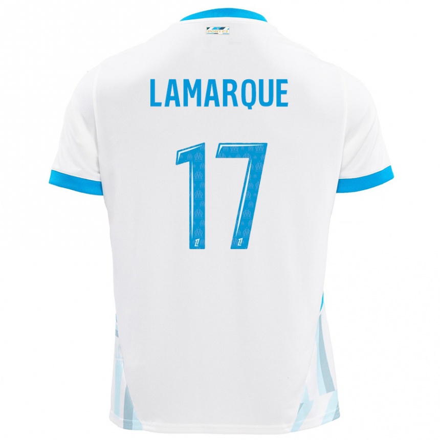 Gyermek Labdarúgás Alais Lamarque #17 Fehér Ég Kék Hazai Jersey 2024/25 Mez Póló Ing