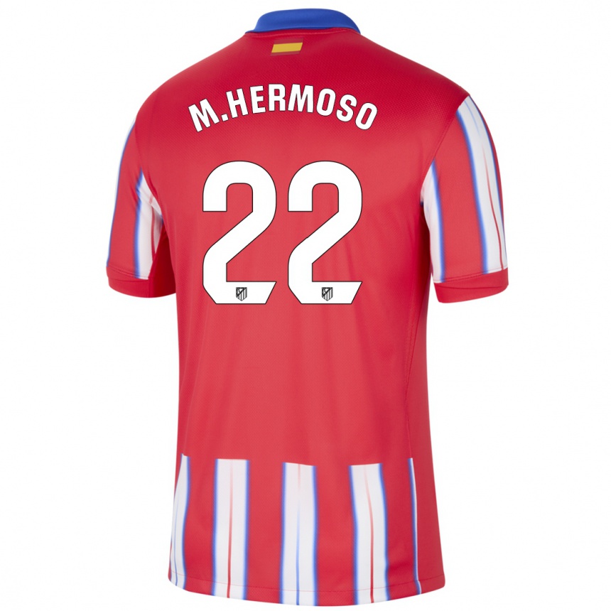 Gyermek Labdarúgás Mario Hermoso #22 Piros Fehér Kék Hazai Jersey 2024/25 Mez Póló Ing