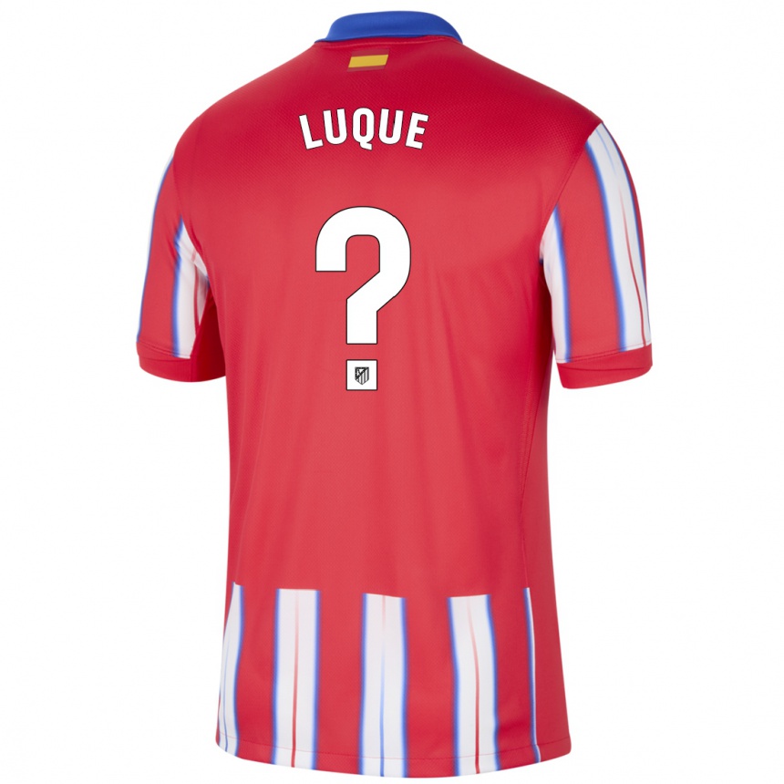 Gyermek Labdarúgás Adrian Luque #0 Piros Fehér Kék Hazai Jersey 2024/25 Mez Póló Ing