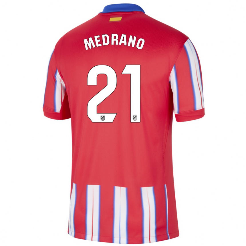 Gyermek Labdarúgás Fernando Medrano #21 Piros Fehér Kék Hazai Jersey 2024/25 Mez Póló Ing