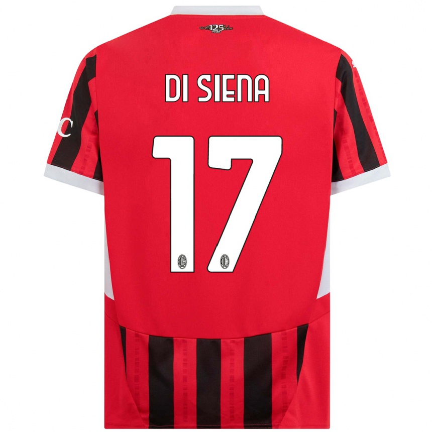 Gyermek Labdarúgás Andrea Di Siena #17 Piros Fekete Hazai Jersey 2024/25 Mez Póló Ing