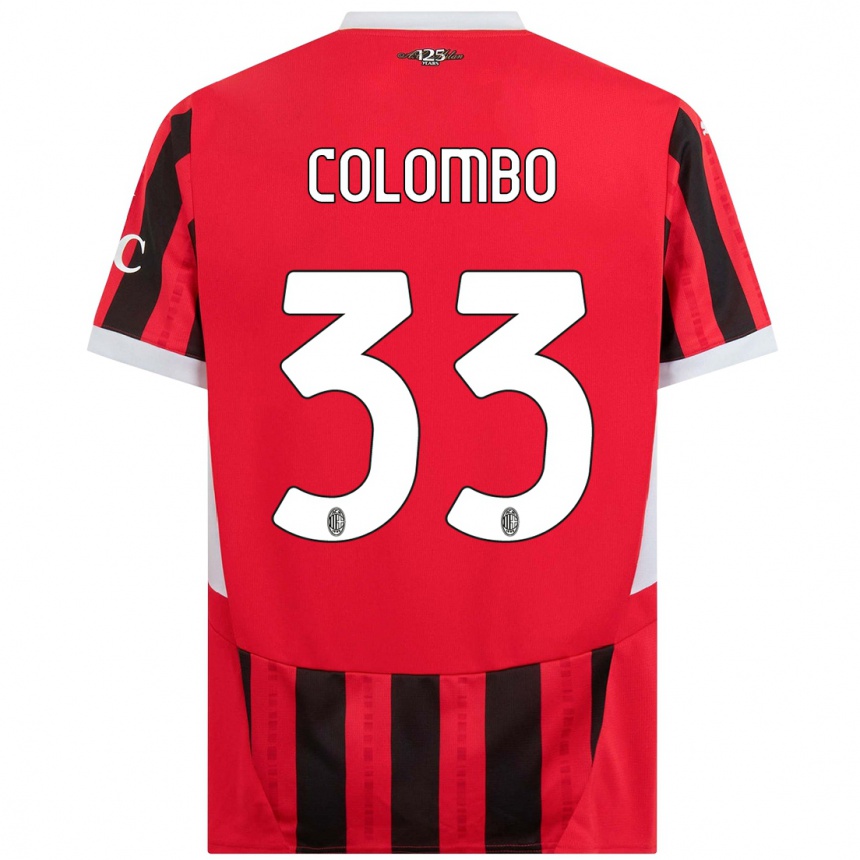 Gyermek Labdarúgás Federico Colombo #33 Piros Fekete Hazai Jersey 2024/25 Mez Póló Ing