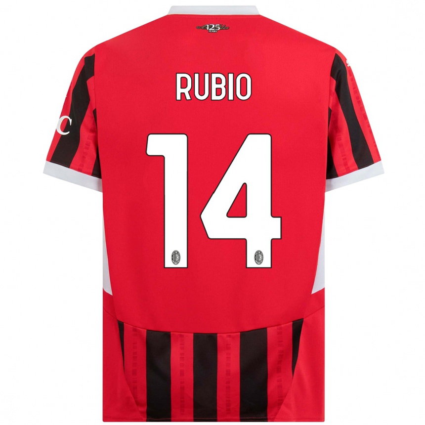 Gyermek Labdarúgás Silvia Rubio #14 Piros Fekete Hazai Jersey 2024/25 Mez Póló Ing